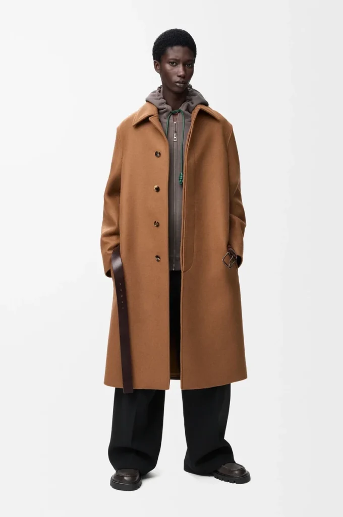 Manteau ceinturé en laine Camel/Marron Manteau ceinturé en laine Camel/Marron