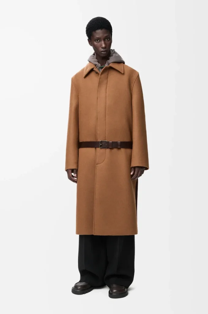 Manteau ceinturé en laine Camel/Marron Manteau ceinturé en laine Camel/Marron