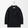 Manteau court en laine Noir