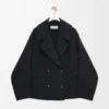 Manteau court en laine Noir