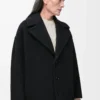 Manteau court en laine Noir