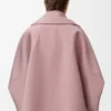 Manteau court en laine rose
