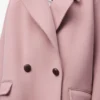 Manteau court en laine rose