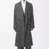 Manteau croisé en laine mélangée Noir/Blanc Manteau croisé en laine mélangée Noir/Blanc