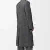 Manteau croisé en laine mélangée Noir/Blanc Manteau croisé en laine mélangée Noir/Blanc
