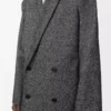 Manteau croisé en laine mélangée Noir/Blanc Manteau croisé en laine mélangée Noir/Blanc