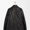 Manteau en cuir d&rsquo;agneau nappa Noir