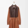 Manteau en cuir d&rsquo;agneau nappa Tan