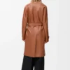 Manteau en cuir d&rsquo;agneau nappa Tan