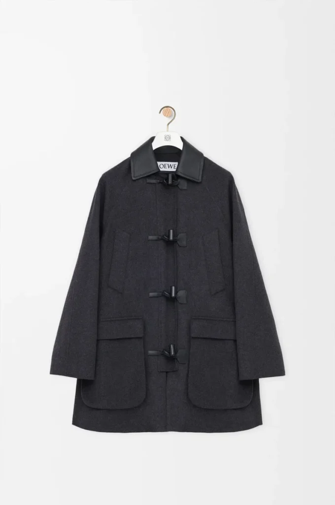 Manteau en laine et cachemire Charcoal Melange