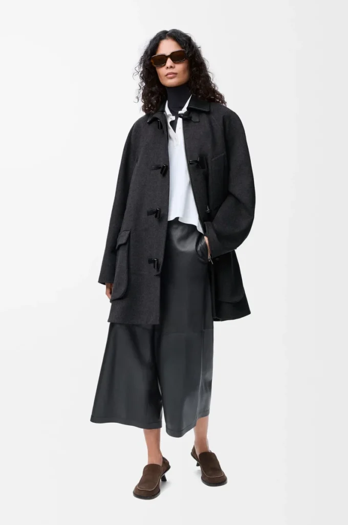 Manteau en laine et cachemire Charcoal Melange