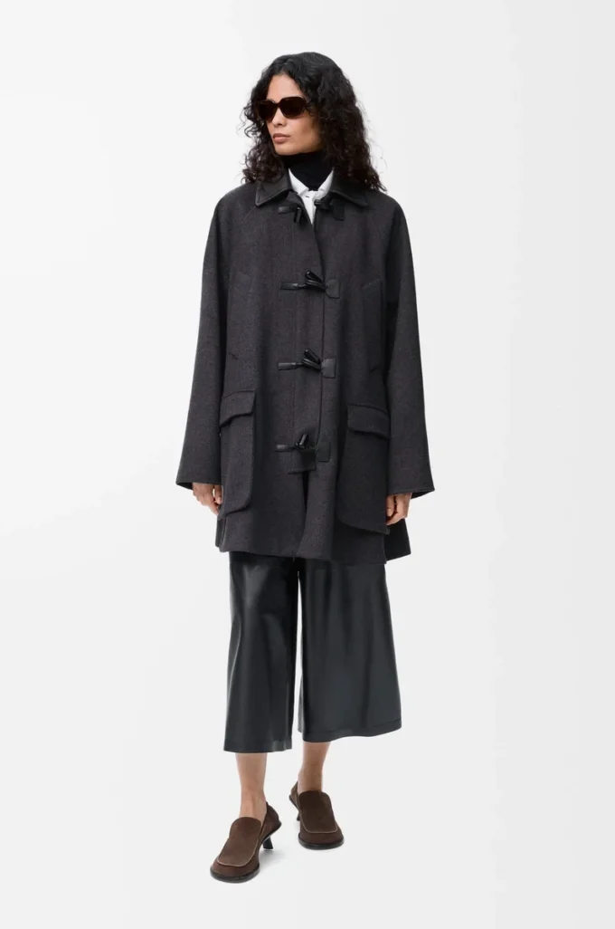 Manteau en laine et cachemire Charcoal Melange