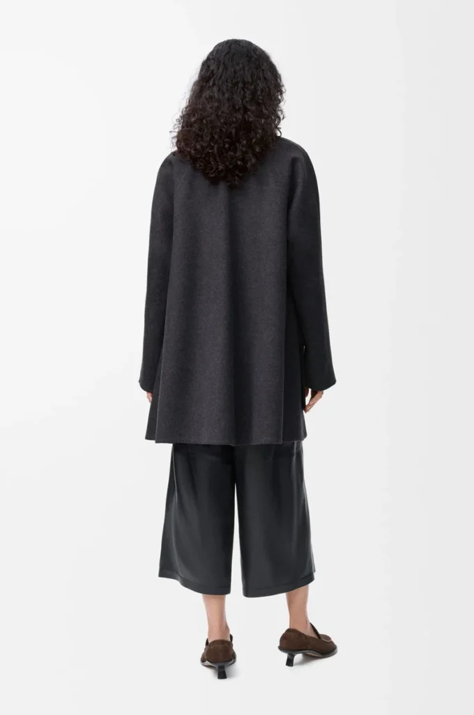 Manteau en laine et cachemire Charcoal Melange