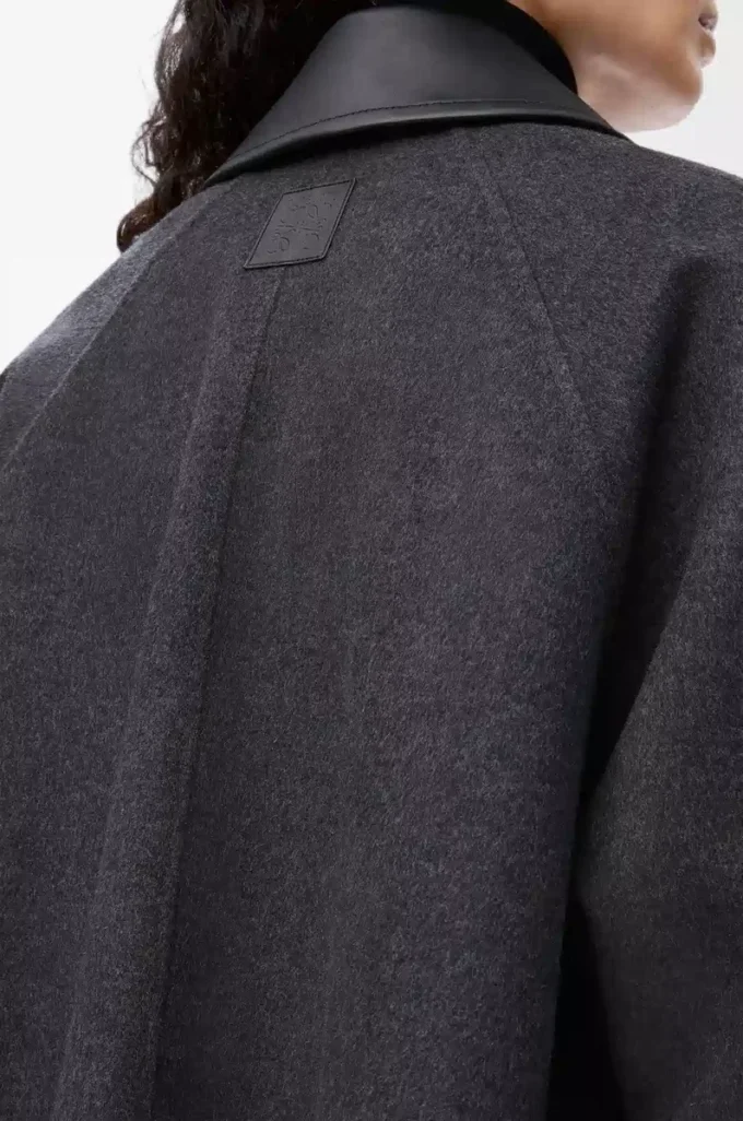 Manteau en laine et cachemire Charcoal Melange