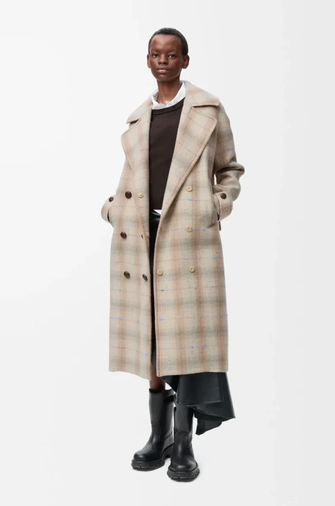 Manteau en laine et cachemire mélangés Beige