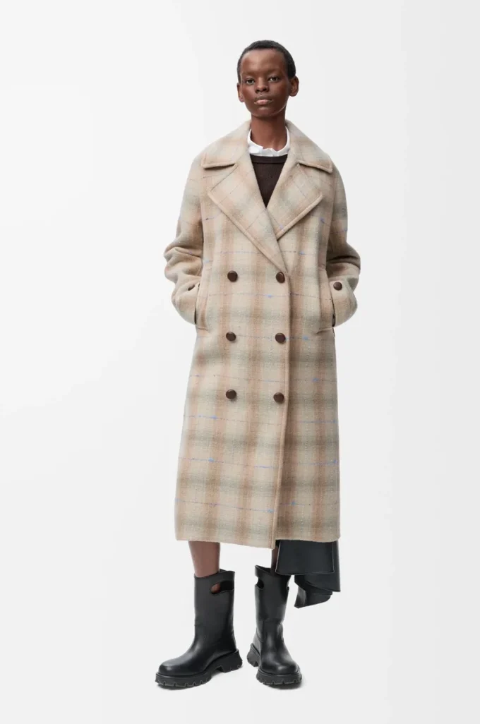 Manteau en laine et cachemire mélangés Beige