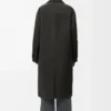 Manteau en laine et soie Kaki/Bleu
