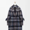 Manteau en mélange de mohair et de laine Bleu/Multicolore