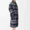 Manteau en mélange de mohair et de laine Bleu/Multicolore