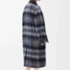 Manteau en mélange de mohair et de laine Bleu/Multicolore