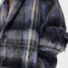 Manteau en mélange de mohair et de laine Bleu/Multicolore
