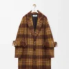 Manteau en mohair et laine mélangés Jaune/Multicolore