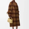 Manteau en mohair et laine mélangés Jaune/Multicolore