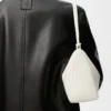 Mini Hammock hobo en cuir de veau classique blanc cassé