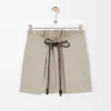 Mini-jupe en coton et soie Beige clair