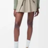 Mini-jupe en coton et soie Beige clair