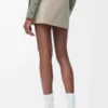 Mini-jupe en coton et soie Beige clair