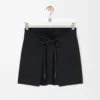 Mini-jupe en coton et soie Noir