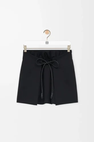 Mini-jupe en coton et soie Noir