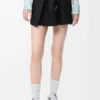 Mini-jupe en coton et soie Noir
