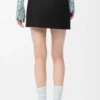 Mini-jupe en coton et soie Noir