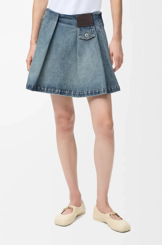 Mini-jupe en denim Denim délavé