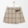 Mini-jupe en laine et cachemire mélangés Beige