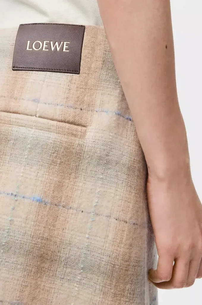 Mini-jupe en laine et cachemire mélangés Beige