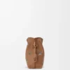 Mini pochette Flamenco Cats en cuir de veau nappa Moka