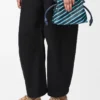 Mini pochette Flamenco en cuir d&rsquo;agneau nappa Dark Ink/Sky Blue