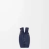 Mini pochette Flamenco en cuir de veau nappa bleu abysse