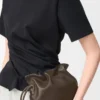 Mini pochette Flamenco en cuir de veau nappa Chocolate