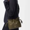 Mini pochette Flamenco en cuir de veau nappa Dark Khaki