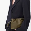 Mini pochette Flamenco en cuir de veau nappa Dark Khaki