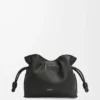 Mini pochette Flamenco en cuir de veau nappa noir