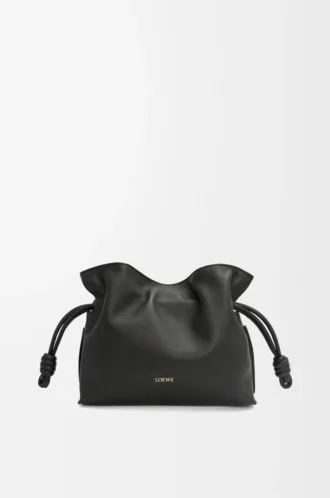 Mini pochette Flamenco en cuir de veau nappa noir