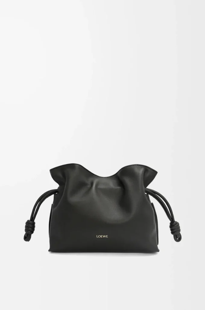 Mini pochette Flamenco en cuir de veau nappa noir