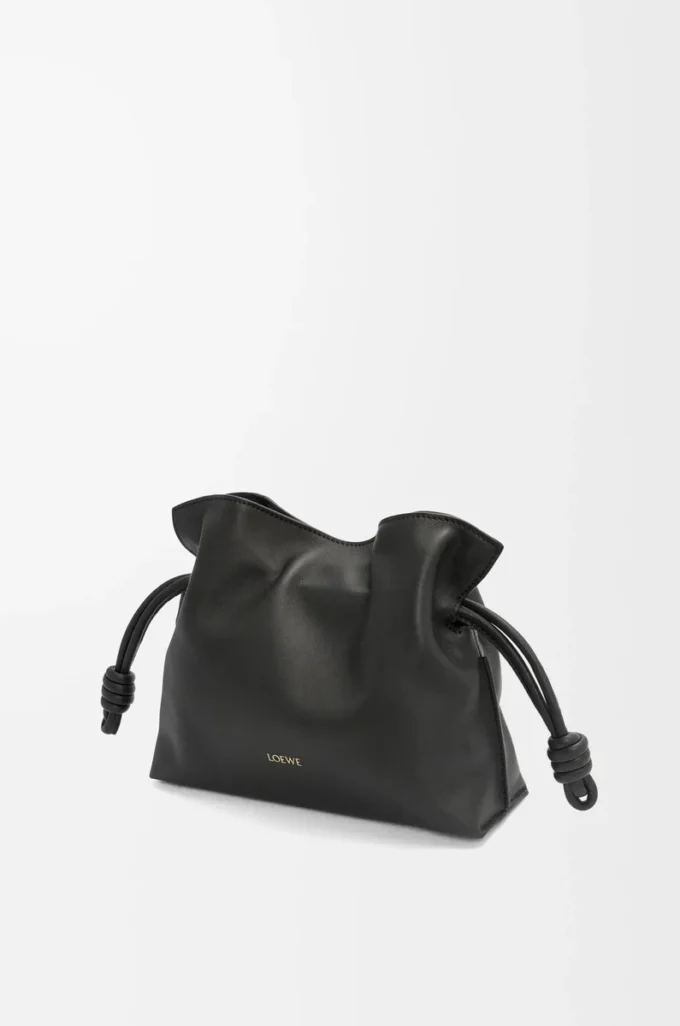 Mini pochette Flamenco en cuir de veau nappa noir