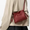 Mini pochette Flamenco en cuir de veau nappa rouge brûlé