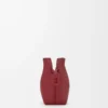 Mini pochette Flamenco en cuir de veau nappa rouge brûlé